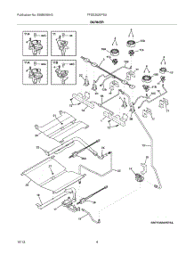 05 - Burner parts for Frigidaire Range FFGS3025PSA from AppliancePartsPros.com