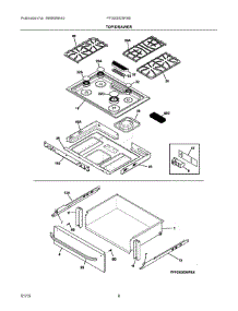 05 - Top / Drawer parts for Electrolux Range FFGS3025PSB from AppliancePartsPros.com