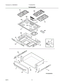 05 - Top / Drawer parts for Electrolux Range FFGS3025PSC from AppliancePartsPros.com