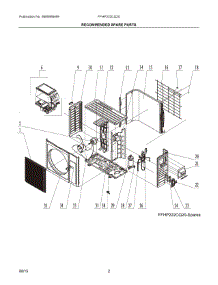 02 - Recommended Spare Parts parts for Electrolux Air Conditioner FFHP222CQ20 from AppliancePartsPros.com