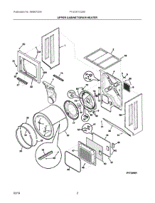 02 - Upper Cabinet / Drum Heater parts for Electrolux Washer Dryer Combo FFLE3911QW0 from AppliancePartsPros.com