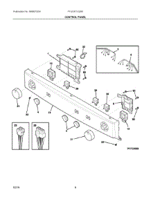 04 - Control Panel parts for Electrolux Washer Dryer Combo FFLE3911QW0 from AppliancePartsPros.com