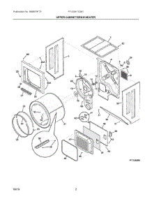 02 - Upper Cabinet / Drum Heater parts for Electrolux Washer Dryer Combo FFLG3911QW1 from AppliancePartsPros.com