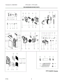 02 - Recommended Spare Parts parts for Electrolux Air Conditioner FFPH1222R11 from AppliancePartsPros.com