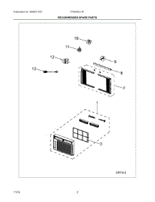 02 - Recommended Spare Parts parts for Electrolux Air Conditioner FFRA05L1R10 from AppliancePartsPros.com