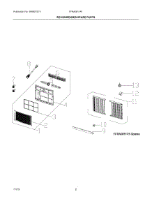02 - Recommended Spare Parts parts for Electrolux Air Conditioner FFRA0811R10 from AppliancePartsPros.com