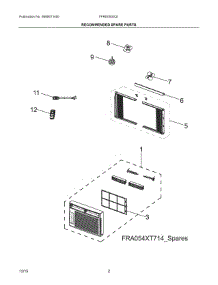 02 - Recommended Spare Parts parts for Electrolux Air Conditioner FFRE0533Q18 from AppliancePartsPros.com