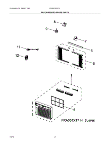02 - Recommended Spare Parts parts for Electrolux Air Conditioner FFRE05W3Q112 from AppliancePartsPros.com