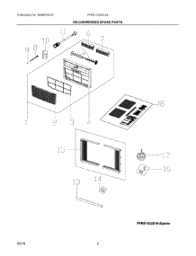 02 - Recommended Spare Parts parts for Electrolux Air Conditioner FFRE1233S1A0 from AppliancePartsPros.com