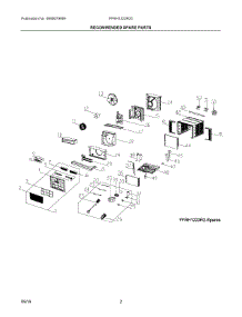 02 - Recommended Spare Parts parts for Electrolux Air Conditioner FFRH1222R20 from AppliancePartsPros.com