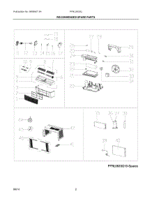 02 - Recommended Spare Parts parts for Electrolux Air Conditioner FFRL0633Q11 from AppliancePartsPros.com