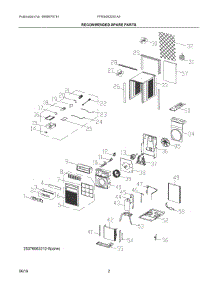 02 - Recommended Spare Parts parts for Electrolux Air Conditioner FFRS0822S1A0 from AppliancePartsPros.com
