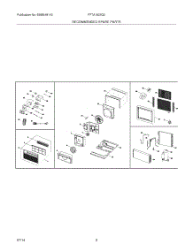 03 - Recommended Spare Parts parts for Frigidaire Room Air Conditioner FFTA1033Q22 from AppliancePartsPros.com