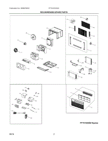02 - Recommended Spare Parts parts for Electrolux Air Conditioner FFTA1033S20 from AppliancePartsPros.com