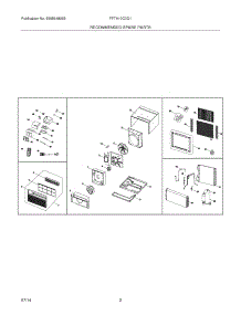 03 - Recommended Spare Parts parts for Frigidaire Air Conditioner FFTA10C3Q13 from AppliancePartsPros.com
