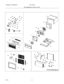 03 - Recommended Spare Parts parts for Frigidaire Room Air Conditioner FFTA1422Q20 from AppliancePartsPros.com