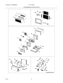 03 - Recommended Spare Parts parts for Frigidaire Room Air Conditioner FFTH1422Q20 from AppliancePartsPros.com