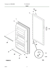 02 - Door parts for Electrolux Freezer FFU13M3HW5 from AppliancePartsPros.com