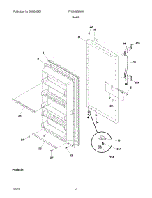 02 - Door parts for Electrolux Freezer FFU14M5HWH from AppliancePartsPros.com