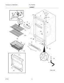 05 - Cabinet parts for Frigidaire Freezer FFU17F5HWU from AppliancePartsPros.com