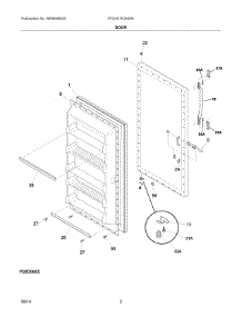 02 - Door parts for Electrolux Freezer FFUH21F2NWB from AppliancePartsPros.com