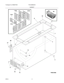 05 - Cabinet parts for Frigidaire Freezer FGCH25M8LW2 from AppliancePartsPros.com