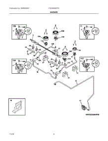 03 - Burner parts for Electrolux Range FGDS3065PFC from AppliancePartsPros.com