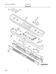 02 - Backguard parts for Electrolux Range FGDS3065PFG from AppliancePartsPros.com