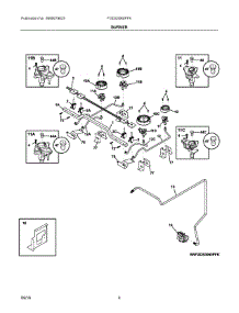 03 - Burner parts for Electrolux Range FGDS3065PFK from AppliancePartsPros.com