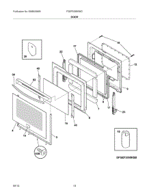 09 - Door parts for Frigidaire Range FGEF3055MWD from AppliancePartsPros.com