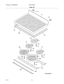 07 - Main Top parts for Frigidaire Range FGEF306TMFF from AppliancePartsPros.com