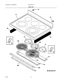 04 - Main Top parts for Electrolux Range FGEF306TPFA from AppliancePartsPros.com