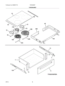 07 - Top / Drawer parts for Frigidaire Range FGES3065PBA from AppliancePartsPros.com