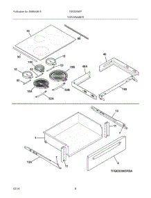 07 - Top / Drawer parts for Frigidaire Range FGES3065PBB from AppliancePartsPros.com