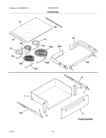 07 - Top / Drawer parts for Frigidaire Range FGES3065PFB from AppliancePartsPros.com