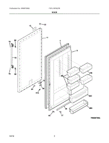 02 - Door parts for Electrolux Freezer FGFU19F6QFB from AppliancePartsPros.com
