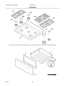 05 - Top / Drawer parts for Electrolux Range FGGF3030PBB from AppliancePartsPros.com