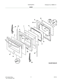 11 - Door parts for Frigidaire Range FGGF3030PFA from AppliancePartsPros.com