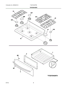 05 - Top / Drawer parts for Electrolux Range FGGF3030PFB from AppliancePartsPros.com