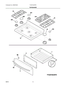 05 - Top / Drawer parts for Electrolux Range FGGF3030PFE from AppliancePartsPros.com
