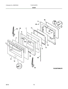 06 - Door parts for Electrolux Range FGGF3030PFE from AppliancePartsPros.com