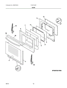 06 - Door parts for Electrolux Range FGGF3030PWD from AppliancePartsPros.com