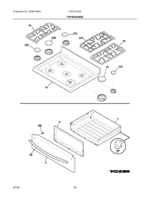 05 - Top / Drawer parts for Electrolux Range FGGF3035RBB from AppliancePartsPros.com
