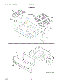 05 - Top / Drawer parts for Electrolux Range FGGF3035RWC from AppliancePartsPros.com