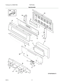 03 - Backguard parts for Frigidaire Range FGGF304DLB4 from AppliancePartsPros.com