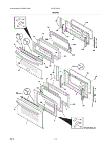 11 - Doors parts for Frigidaire Range FGGF304DLW4 from AppliancePartsPros.com