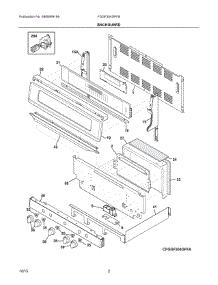 02 - Backguard parts for Electrolux Range FGGF304DPFB from AppliancePartsPros.com