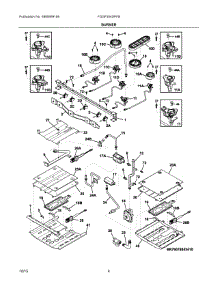 03 - Burner parts for Electrolux Range FGGF304DPFB from AppliancePartsPros.com