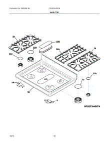 05 - Main Top parts for Electrolux Range FGGF304DPFB from AppliancePartsPros.com