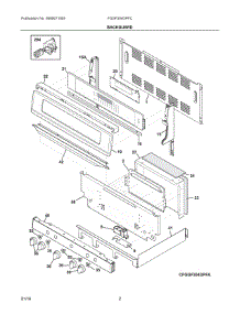 02 - Backguard parts for Electrolux Range FGGF304DPFC from AppliancePartsPros.com